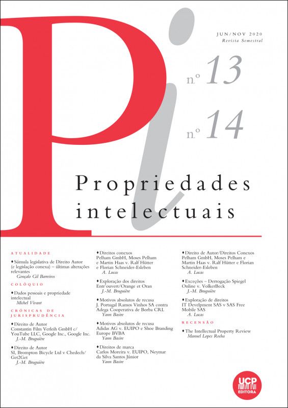 Propriedades Intelectuais N.º 13/14 (Jun./Nov. 2020)