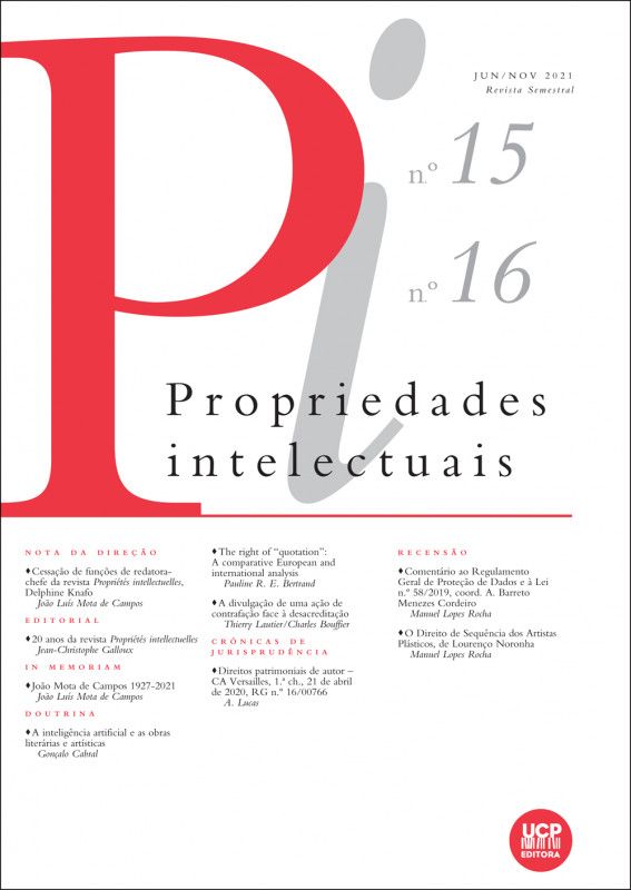 Propriedades Intelectuais N.º 15/16 (Jun./Nov. 2021)