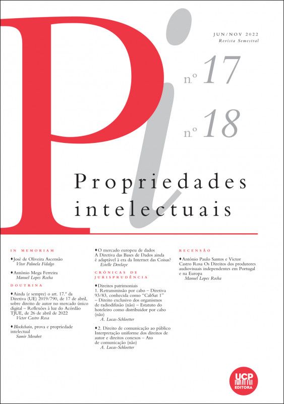 Propriedades Intelectuais N.º 17/18 (Jun./NOV. 2022)