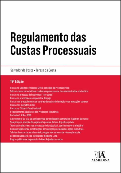 Regulamento das Custas Processuais - 19ª Edição