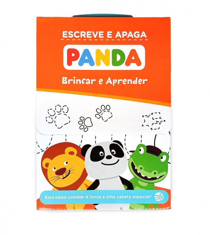 Panda - Escreve e Apaga - Caixa com 4 Minilivros e Oferta de Caneta Especial