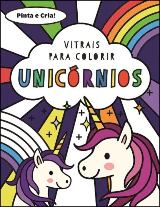 Vitrais para Colorir - Unicórnios